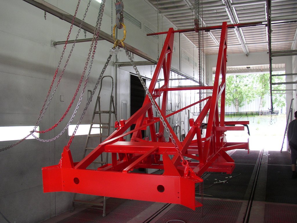 Ensemble unitaire suspendu en cabine peinture